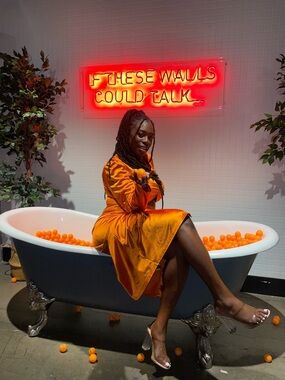 SHEIN Copper Orange Satin Twist Front Cutout Midi Dress — Size L